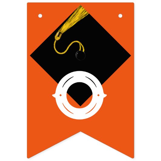 Orange Graduation Party Decoration Wimpelkette (Zweite Fahne)