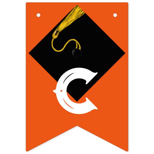 Orange Graduation Party Decoration Wimpelkette (Erste Fahne)