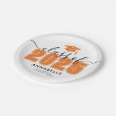 Orange Graduation Party Pappteller (Schrägansicht)