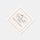 Orange Graduation Party Script Custom Serviette (Ecke)