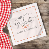 Orange Graduation Party Script Custom Serviette