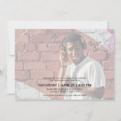 Orange Graduierungsparty mit mehreren Fotos Einladung (Rückseite)