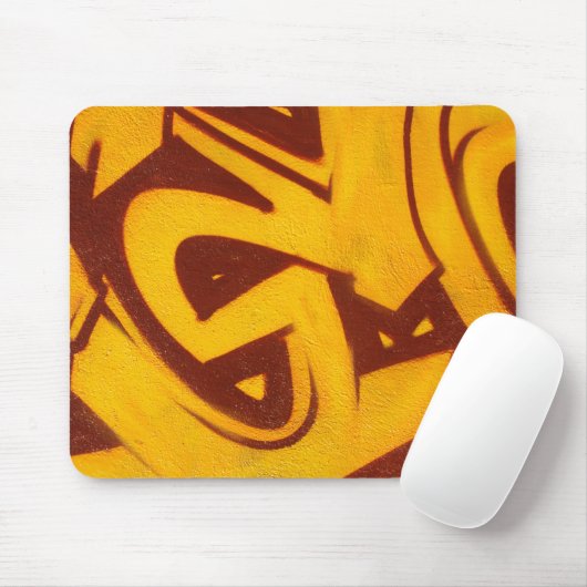 Orange Graffiti Mousepad (Mit Mouse)