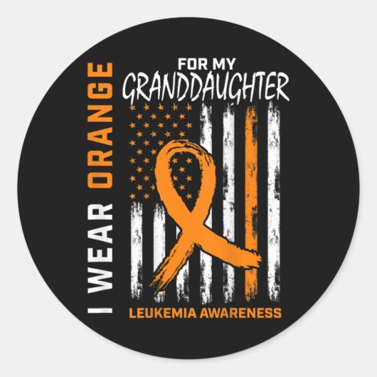 Orange Grandtochter Leukämie Bewusstsein Ameri Runder Aufkleber (Vorderseite)