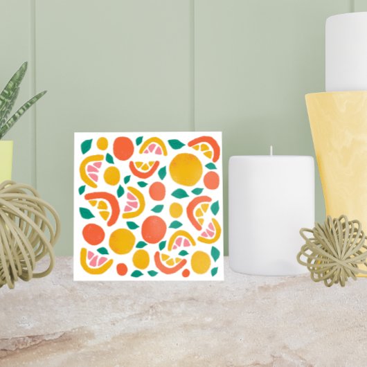 Orange Grapefruit Citrus Pattern Fliese