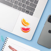 Orange & Grapefruit Citrus Stickers Aufkleber (Laptop mit iPhone)