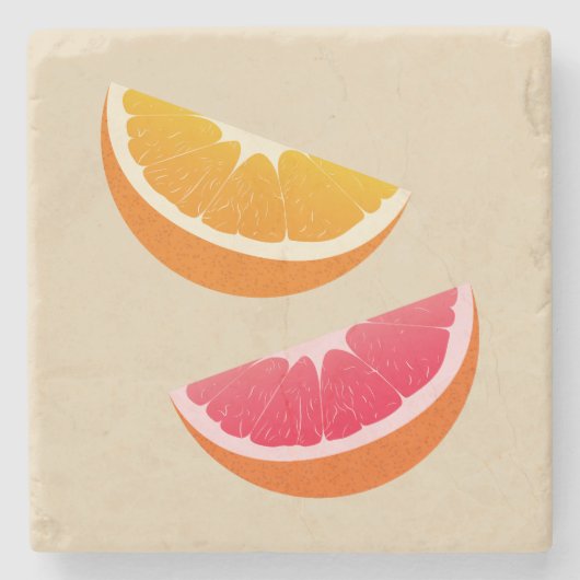 Orange & Grapefruit Citrus Stone Coaster Steinuntersetzer (Vorderseite)