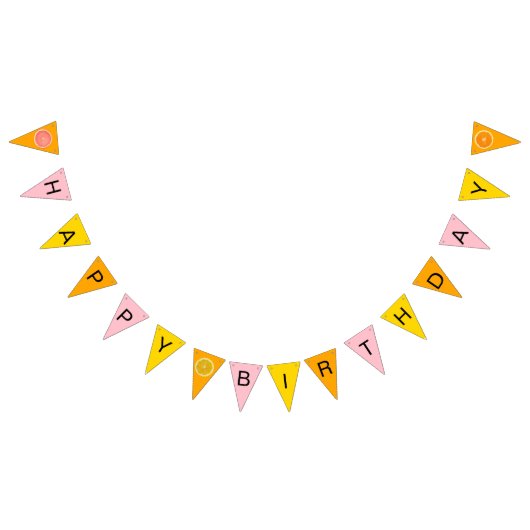 Orange, Grapefruit und Lemon Wimpelkette (Alle)