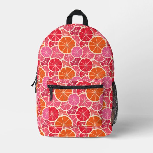 Orange & Grapefruit Zitrusfrüchte Muster Bedruckter Rucksack (Vorderseite)