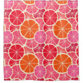 Orange & Grapefruit Zitrusfrüchte Muster Duschvorhang (Vorderseite)