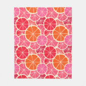 Orange & Grapefruit Zitrusfrüchte Muster Fleecedecke (Vorderseite)