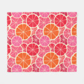 Orange & Grapefruit Zitrusfrüchte Muster Fleecedecke (Vorderseite (Horizontal))