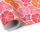 Orange & Grapefruit Zitrusfrüchte Muster Geschenkpapier (Rolleneckpunkt)