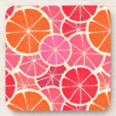 Orange & Grapefruit Zitrusfrüchte Muster Getränkeuntersetzer (Vorderseite)