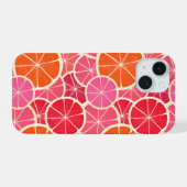 Orange & Grapefruit Zitrusfrüchte Muster iPhone 15 Hülle (Rückseite (Horizontal))