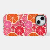 Orange & Grapefruit Zitrusfrüchte Muster iPhone 15 Hülle (Rückseite (Horizontal))