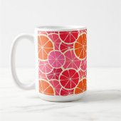 Orange & Grapefruit Zitrusfrüchte Muster Kaffeetasse (Links)