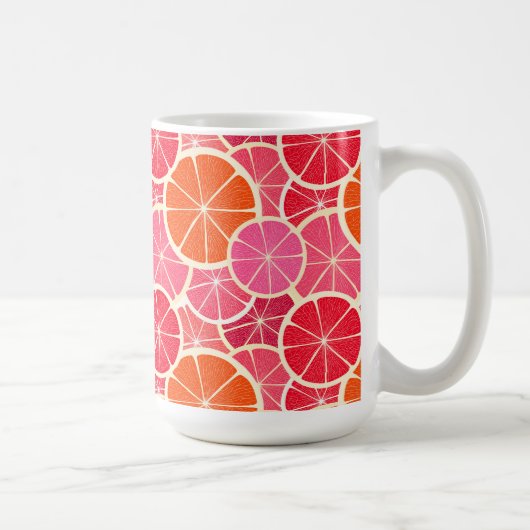 Orange & Grapefruit Zitrusfrüchte Muster Kaffeetasse (Rechts)