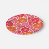 Orange & Grapefruit Zitrusfrüchte Muster Pappteller (Schrägansicht)