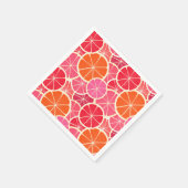 Orange & Grapefruit Zitrusfrüchte Muster Serviette (Ecke)