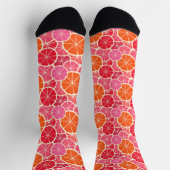 Orange & Grapefruit Zitrusfrüchte Muster Socken (Oben)