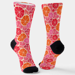 Orange & Grapefruit Zitrusfrüchte Muster Socken
