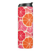 Orange & Grapefruit Zitrusfrüchte Muster Thermosbecher (Nach links gedreht)
