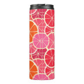 Orange & Grapefruit Zitrusfrüchte Muster Thermosbecher (Rückseite)