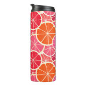 Orange & Grapefruit Zitrusfrüchte Muster Thermosbecher (Nach rechts gedreht)