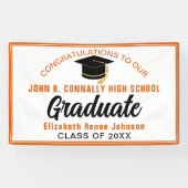 Orange Gratulations Absolvent Individuelle Party Banner (Horizontal)