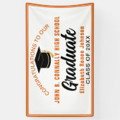 Orange Gratulations Absolvent Individuelle Party Banner (Vertikal)