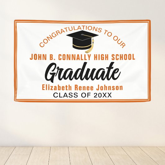 Orange Gratulations Absolvent Individuelle Party Banner