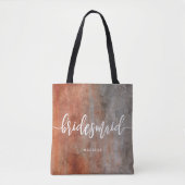 Orange Grau Bridesmaid Monogram Tasche (Vorderseite)