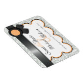 Orange & Grau Damask Save the Date flaches Magnet (Rechte Seite)