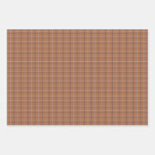 Orange Grau Kariertes Klassisches Muster Rustikal Geschenkpapier Set (Vorderseite)