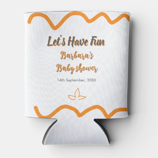 Orange graue Retro spanische Babydusche boho moder Dosenkühler (Vorderseite)