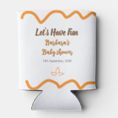 Orange graue Retro spanische Babydusche boho moder Dosenkühler (Rückseite)