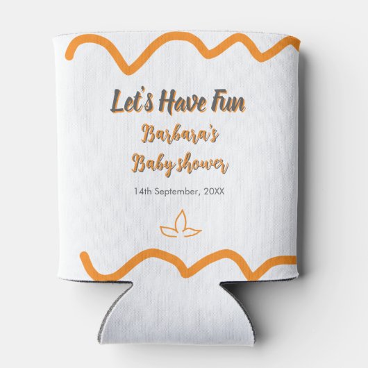 Orange graue Retro spanische Babydusche boho moder Dosenkühler (Rückseite)