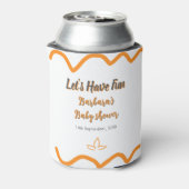 Orange graue Retro spanische Babydusche boho moder Dosenkühler (Kanne Rückseite)