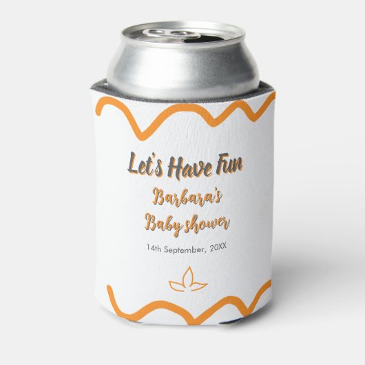 Orange graue Retro spanische Babydusche boho moder Dosenkühler (Kanne Rückseite)