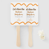 Orange graue Retro spanische Babydusche boho moder Fächer (Vorne und Hinten)