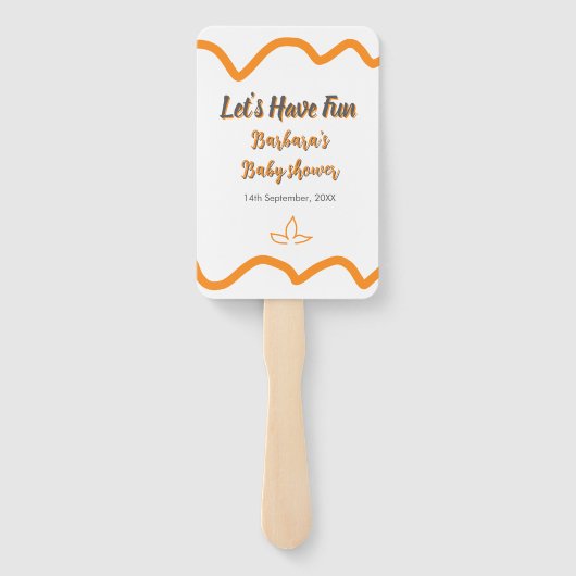 Orange graue Retro spanische Babydusche boho moder Fächer (Rückseite)