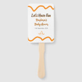 Orange graue Retro spanische Babydusche boho moder Fächer (Vorderseite)