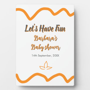 Orange graue Retro spanische Babydusche boho moder Fotoplatte