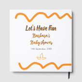 Orange graue Retro spanische Babydusche boho moder Gästebuch (Rückseite)