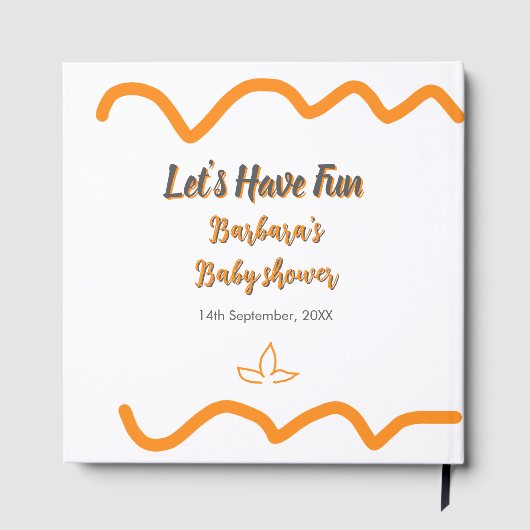 Orange graue Retro spanische Babydusche boho moder Gästebuch (Rückseite)