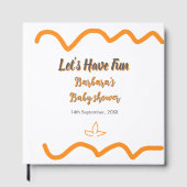 Orange graue Retro spanische Babydusche boho moder Gästebuch (Vorderseite)