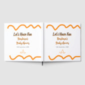 Orange graue Retro spanische Babydusche boho moder Gästebuch (Voll)