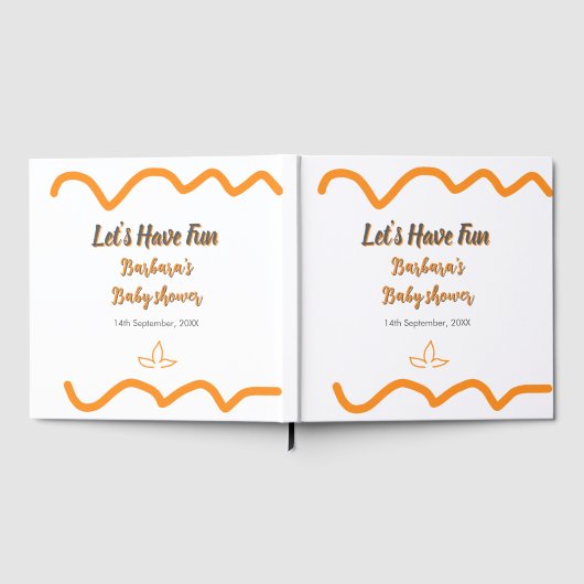 Orange graue Retro spanische Babydusche boho moder Gästebuch (Voll)