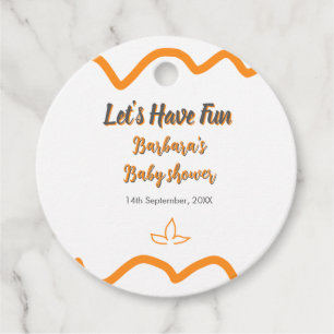 Orange graue Retro spanische Babydusche boho moder Geschenkanhänger